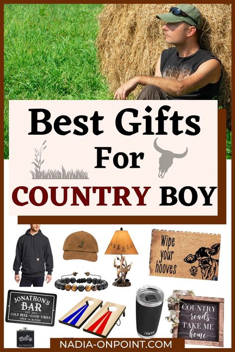 Gift Ideas for Men! Here are some of the best gifts for country boys! They will make great gifts for Country Boyfriend or Husband. Country boy gifts boyfriends | country boy valentine gifts | country boy gifts | gifts for a country boy | Birthday gifts for country boy | Christmas gifts for country boy. #countryboy #gifts #cowboygifts #giftideas Country Bf Gifts, Country Boy Gift Ideas, Cowboy Gifts For Men, Western Gifts For Men, Gifts For Country Boys, Christmas Gifts For Country Boyfriend, Gifts For Country Boyfriend, Country Boy Gifts, Country Boyfriend Gifts