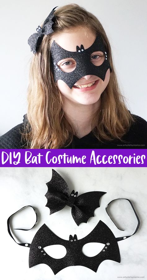 DIY Bat Costume Accessories #madewithffw #attheheartofyourproject #fairfield #fairfieldworld #diycostume #halloween #halloweencostume #bat #batcostume Adult Bat Costume Diy, Bat Mask Template, Bat Mask Diy, Halloween Bat Costume Women, Diy Batgirl Costume Women, Bat Costume Women's Diy, Halloween Diy Accessories, Bat Diy Costume, Diy Bat Costume For Women