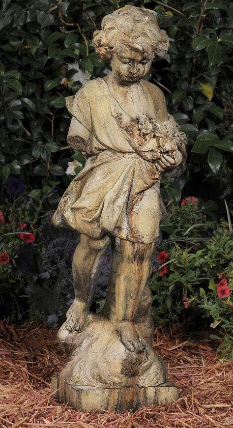 Greek Garden Statues, Angel Garden Ideas, Garden Statues For Sale, Cemetery Sculpture, Garden Of Eve, Angel Garden Statues, Stone Garden Statues, Garden Statuary, Cemetery Monuments