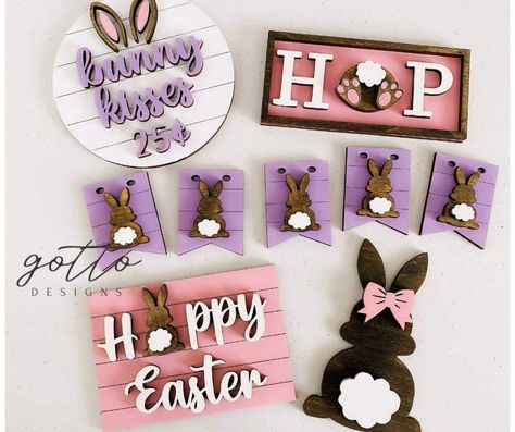 Easter Cricut, Tiered Tray Stand, Easter Tiered Tray, Glow Forge, Easter Stuff, Easter Craft Decorations, Laser Ideas, Tiered Trays, Diy Cricut