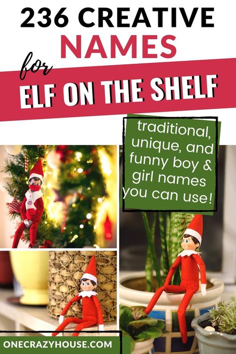 Did your home receive a new Elf on the Shelf this year? Find the perfect elf name from this mega list of 236 classic, unique, and funny boy & girl elf names for kids. #elfontheshelf #elfontheshelfideas #elfontheshelfnames Elf On Shelf Names, Girl Elf Names, Elf On The Shelf Names, Christmas Elf Names, Christmas Letter Template, Elf On Shelf, Elf Names, Elf Kit, I Heart Naptime