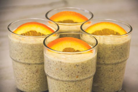 A refreshing, filling and healthy dessert, ideal after any meal, providing essential fatty acids and protein from the chia seeds. Orange Chia Pudding, Avocado Sandwich Vegan, Chia Seed Coconut Milk, Keto Eating, Mango Pudding, Avocado Sandwich, Homemade Deodorant, Chia Pudding Recipes, Orange Creamsicle