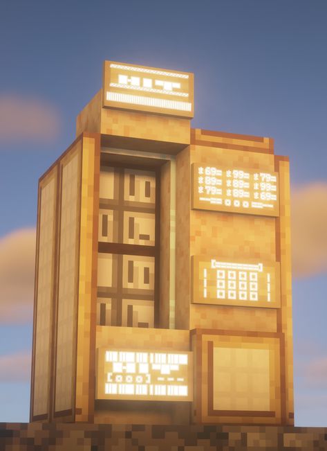 Neon City Minecraft, Cyberpunk Minecraft Builds, Minecraft Elevator, Minecraft Cyberpunk, Minecraft Building Designs, Vending Machine Design, Cyberpunk World, Minecraft Steampunk, Minecraft Houses Survival