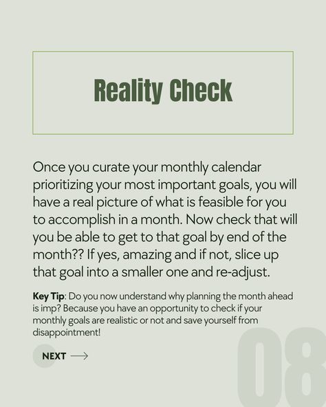 Let’s Plan Your Month Ahead 1. Pin down 1-2 outcome-based goals you want to accomplish in the next 4 months! 2. What 3-10 mini goals you can work on this month? These are going to be action / process based goals. 3. List all one-off tasks, weekly or monthly tasks you would need to do to accomplish your goals. 4. List specific topics or skills you need to learn to help you with your goals 5. Schedule a 1-2 hr time block(s) that you can use every week to do your learning or R & D related to ... Pin Down, 4 Months, Time Blocking, The Next, Life Coach, Dream Life, Thing 1, Let It Be, How To Plan