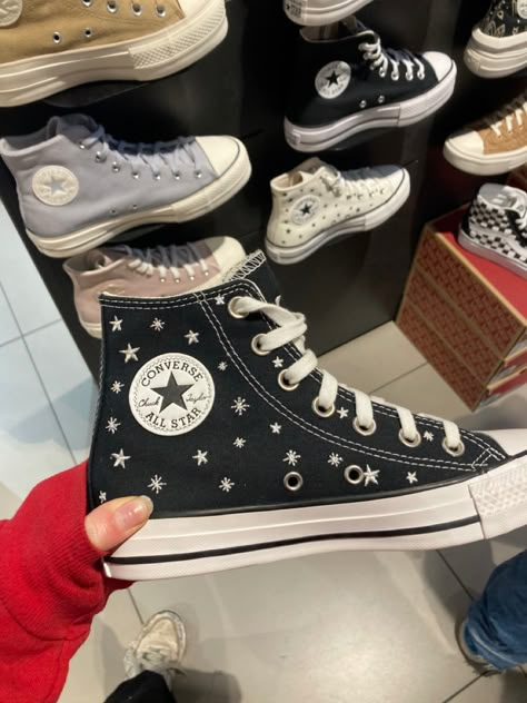 #shoes #converse #grunge #aesthetic #fashion Converse Wishlist, Rhinestone Converse, Converse Collection, Aesthetic Converse, Star Converse, Shoes Converse, Shoe Inspo, Grunge Aesthetic, Dream Clothes