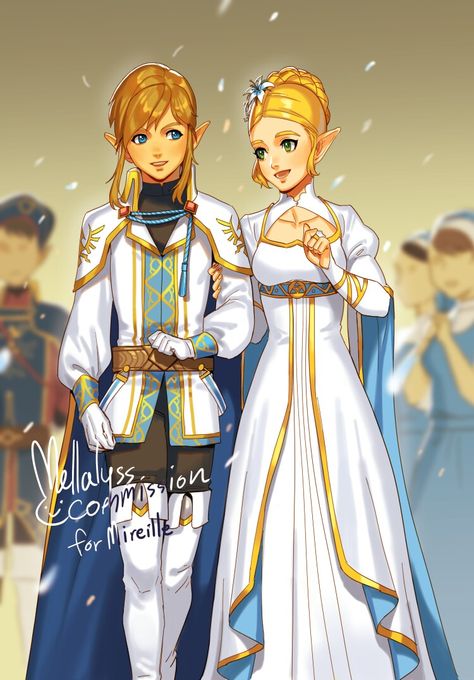 Prince Link and Princess Zelda Zelink Wedding, Hyrule Compendium, Princess Zelda Costume, Zelink Fanart, Zelda Costume, Zelda Wedding, Zelda Fitzgerald, Zelda Skyward, Princesa Zelda