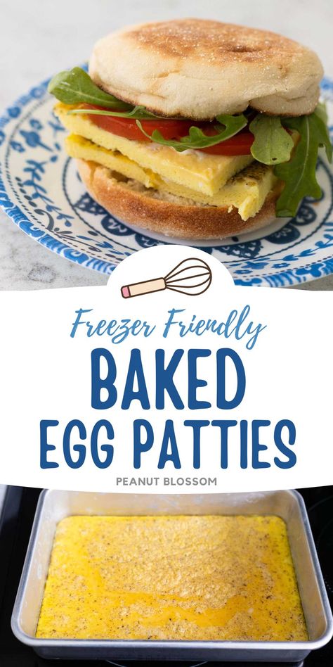 Easy Breakfast Sandwiches, Freezer Eggs, Egg Patties, Easy Egg Bake, Quick Breakfast Sandwich, Oven Baked Eggs, Easy Breakfast Sandwich, Egg Biscuits, Egg Sandwich Breakfast