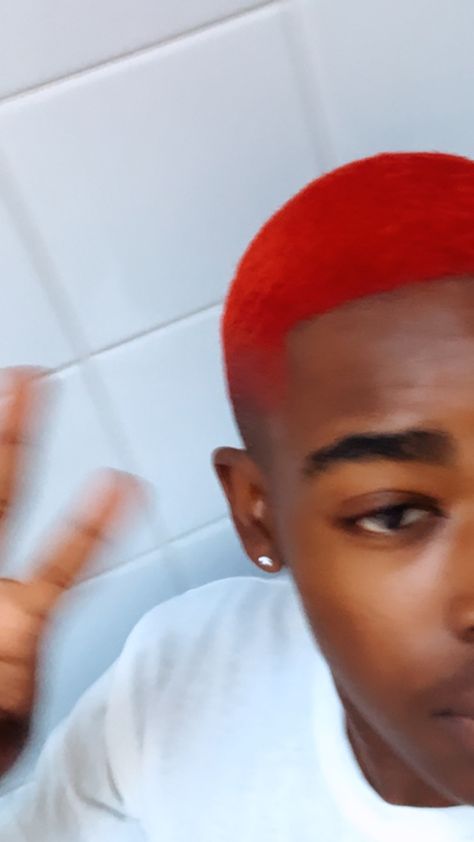 Red Waves Hair Black Men, Red Hair Fade, Red Hair Hairstyles, Crimson Red Hair, Boys Dyed Hair, Black Man Haircut Fade, Madame Medusa, Men Reference, Dyed Hairstyles