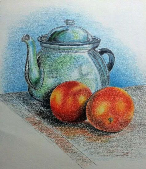 Pencil Colour Painting, Colored Pencil Drawing Techniques, Colour Pencil Art, Pencil Drawing Techniques, Pencil Drawings Of Girls, Colored Pencil Tutorial, Fruits Drawing, Pencil Drawing Tutorials, Colored Pencil Drawings