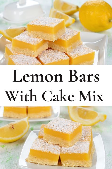 Easy Lemon Bars With Cake Mix Boxes What To Make With Boxed Lemon Cake, Box Cake Mix Bars, Easy Lemon Bars With Cake Mix Simple, Lemon Bars From Cake Mix Easy, Lemon Brownies With Cake Mix Boxes, Lemon Bars With Cake Mix Boxes, Lemon Box Cake Mix Recipes, Lemon Cake Mix Recipes, Lemon Cake Bars