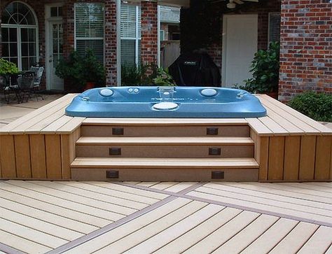 Top 80 Best Hot Tub Deck Ideas - Relaxing Backyard Designs Hotub Ideas, Whirlpool Deck, Hot Tub Deck Design, Outdoor Spas Hot Tubs, Sunken Hot Tub, Tub Deck, Hot Tub Landscaping, Hot Tub Surround, Tub Design