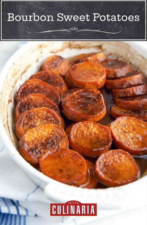 One way to down your sweet potatoes? Drown them in butter, sugar, bourbon, and maple syrup. It's The Southern Way. And we can't say we have a problem with this. #sweetpotatoes #southernsides #bourbonsweetpotatoes Soul Food Recipe, Southern Candied Yams, Yams With Marshmallows, Bourbon Sweet Potatoes, Maple Caramel, Glazed Sweet Potatoes, Candied Yams, Yam Or Sweet Potato, Yams Recipe