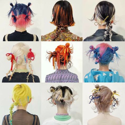 Checkered Dyed Hair, Artsy Hairstyles, Pretty Wigs, High Fashion Hair, Character Fashion, Spring 23, Hairstyle Inspo, Funky Hairstyles, Shaved Head