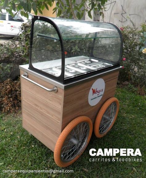 Food Stand Design, Food Stall Design, Street Food Design, Gerobak Dorong, Bike Food, Ice Cream Business, Mobile Food Cart, Outdoor Restaurant Design, Sweet Carts