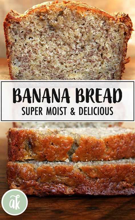 This is the best banana bread — I got the recipe from a college friend's mother, who brought the bread to every lacrosse game. We devoured this bread — it is super moist, perfectly sweet, and always was first to disappear from the dessert buffet. #banana #bread #quickbread #dessert The Best Banana Bread, Banana Bread Recipe Moist, Moist Banana Bread, Resep Diet, Best Banana Bread, Banana Nut Bread, Banana Bread Recipe, Dessert Buffet, Köstliche Desserts