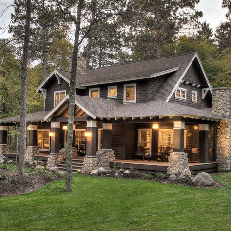 Nisswa 1 - Rustic - Exterior - Minneapolis - by Lands End Development - Designers & Builders | Houzz Long Lake, Rustic Exterior, Bedroom Pictures, Powder Room Design, Kitchen Pictures, Room Pictures, Mountain Homes, Custom Home Designs, Rustic Bedroom