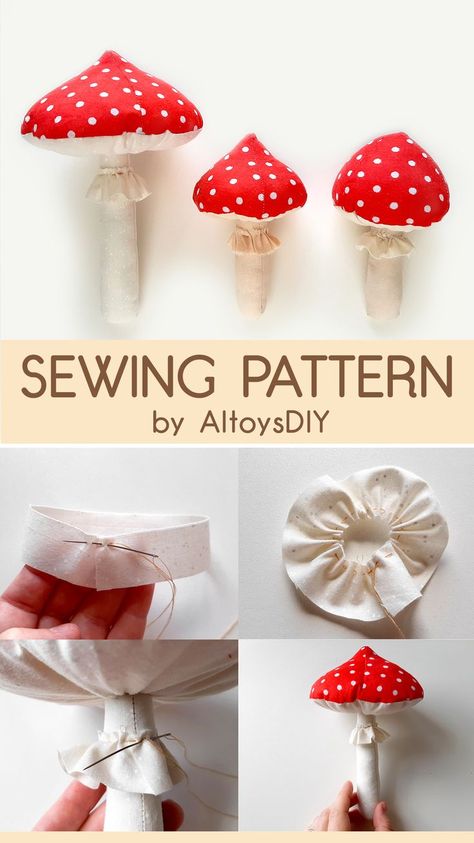 Mushroom SEWING PATTERN and TUTORIAL PDF will help you create fabric mushrooms - funny toadstool, fly agaric toy.
Be in trend - sew mushrooms! THREE different designs!
Soft mushroom decor for nursery is trendy and cute. Magic Merry Mushroom Christmas ornaments for holiday decorations and Christmas tree decor.
Let's make your own soft mushrooms! It's quick and easy!
Mushrooms sewing pattern Mushroom Sewing Pattern, Nursery Sewing Patterns, Mushroom Sewing, Diy Waldorf Toys, Mushroom Christmas Ornaments, Fabric Mushrooms, Merry Mushroom, Fly Agaric Mushroom, Mushroom Christmas