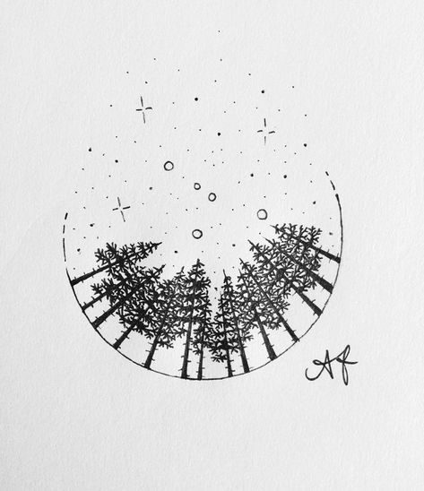 Artwork Tattoo, Constellation Art, Simple Tattoo, A Circle, Artist Artwork, Ink Drawing, Art Artist, Trees, Dots