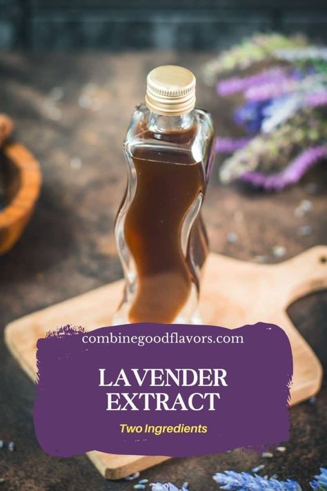 Curved bottle filled with homemade lavender extract on brown wooden board surrounded by lavender flowers. Lavender Extract Recipes, Lavender Lemon Bars, Gas Grill Recipes, Butter Pastry, Lemon Scones, Culinary Lavender, Austrian Recipes, Lavender Extract, Peach Salad