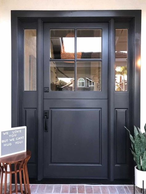 Metal Dutch Doors Exterior, Dutch Door With Sidelights, Front Door Dutch, Dutch Door Kitchen, Modern Dutch Door, Dutch Door Ideas, Dutch Front Door, Dutch Doors Exterior, Wood Entry Doors