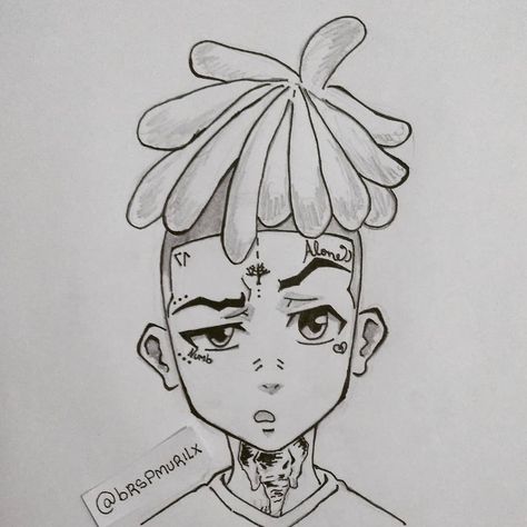 • xxxtentacion  • Long Live Jahseh • X fanart   • X art Drawing Ideas, Sketch, Tattoos, Drawings