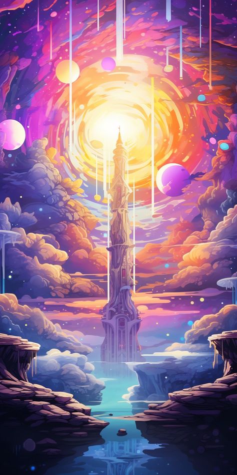 Emanating the grace of the celestial energy that could be tangibly concentrated. The entire kingdom feeds off the top of the castle where the energy is honed. Castle, Art