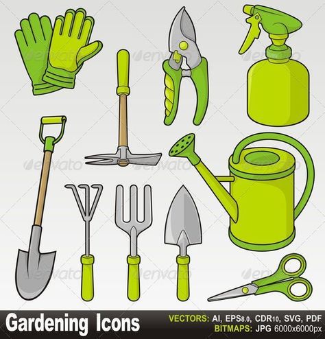 Best Garden Tools, Farm Tools, Free Vector Illustration, Garden Tool Set, Better Homes And Garden, Home Vegetable Garden, Backyard Inspo, Gardening Tools, Gardening Fork