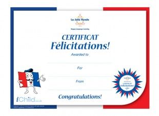 This French certificate can be used to reward completion of a French activity, homework, good spoken French, or anything else that's appropriate! This template allows you to hand write your personalisation, however if you would like to do this online, you can personalise the French certificate here. French Certificate, French Classes, French Stuff, Free Certificate Templates, Boda Ideas, French Worksheets, French Activities, 2024 Goals, French Learning