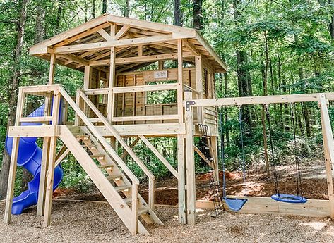 OUR FORTS | Firefly Forts Play Forts For Kids Outdoor, Kids Forts Outside, Kids Tree Forts, Tree House Playground, House Playground, Wooden Fort, Outdoor Forts, Fort Ideas, Backyard Fort