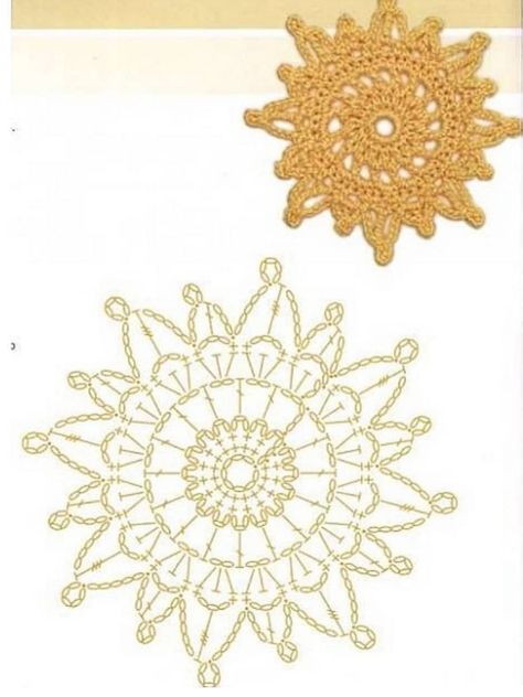 Appliques Au Crochet, Crochet Sun, Crochet Mandala Pattern, Crochet Motif Patterns, Crochet Lace Pattern, Crochet Circles, Crochet Snowflakes, Crochet Doily Patterns, Crochet Motifs