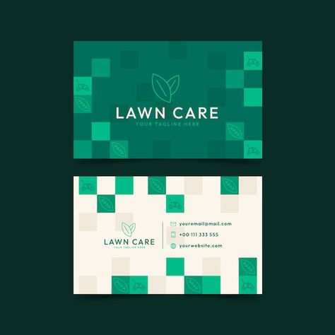 Flat design lawn care business cards | Free Vector #Freepik #freevector #mowing #lawn-mowing #lawn-care #gardening-gardener Gardener Business Card Ideas, Lawn Care Business Cards, Lawn Care Business, Free Business Cards, Flat Design, Lawn Care, Lawn, Business Cards, Vector Free