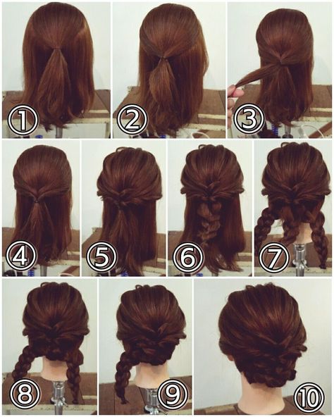 Prom Hair Medium, Competition Hair, Victorian Hairstyles, Bridal Hair Buns, Braut Make-up, Easy Hairstyle, Pinterest Hair, Hair Tutorials For Medium Hair, Braided Hairstyles Updo