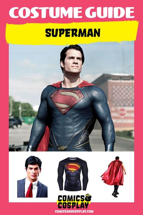 Superman Diy Costume, Diy Costume For Men, Red And Blue Suit, Costume Ideas Diy, Superman Cape, Superman Suit, Superman Costume, Superman Cosplay, Diy Cosplay