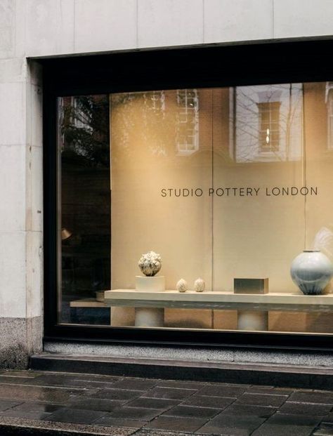 Textile Shop, Shop Exterior, Ceramic Store, Store Window Display, Window Display Design, Gold Shop, Store Window, Shop Window Design, Minimal Abstract