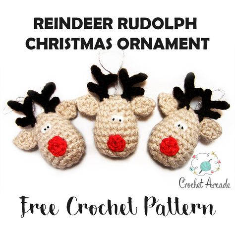 Crochet Seasonal, Crochet Reindeer, Crochet Star Patterns, 3rd December, Crochet Holiday, Christmas Crochet Patterns Free, Christmas Reindeer Decorations, Crochet Snowflake Pattern, Crochet Xmas