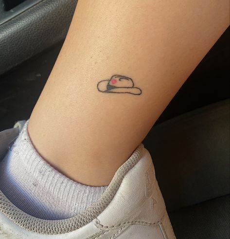 Cute Preppy Tattoos, Preppy Tattoo Ideas, Preppy Tattoos, Preppy Tattoo, Cowgirl Hat Tattoo, Cow Boy Hat, Barbie Tattoo, Hat Tattoo, Tiny Tats