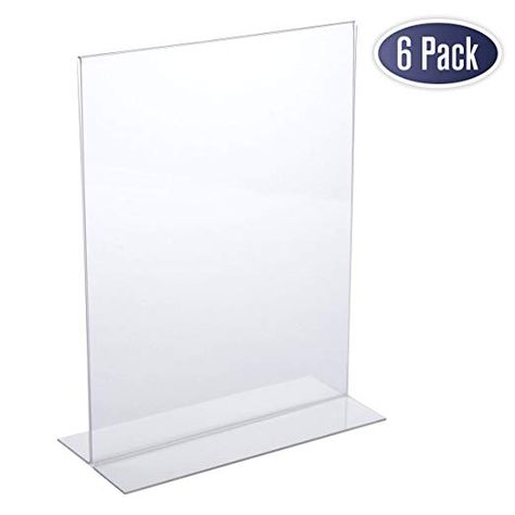 Amazon.com : Acrylic Sign Holder 8.5 x 11 - Acrylic T Shape Table Top Display Stand, Double Sided, Bottom Load, Portrait Style Menu Ad Frame. Perfect for Restaurants, Promotions, Photo Frames, Classroom (6 Pack) : Gateway Acrylic Table Signs, Table Top Display Stand, Acrylic Sign Holder, Picture Frame Table, Menu Stand, Acrylic Picture Frames, Acrylic Photo Frames, Brochure Holders, Picture Stand