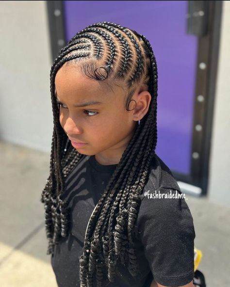 Weaving Hairstyles For Natural Hair Kids, Kid Straight Back Braids, Kid School Hairstyles, Child Braid Hairstyles, Braids For 9 Yrs Old, Protective Hairstyles Braids For Kids, Lil Girl Braided Hairstyles, Kids Straight Back Braids, Kids Beads Hairstyle