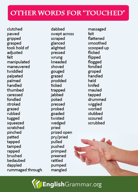 Other words for Touched Touch Synonyms, Other Words For Asked Writing, Other Words For Annoyed, Word Lists For Writers, Other Words For Walked, Other Words For Suddenly, Words To Replace Other Words, Other Words For Smile, Words For Writing