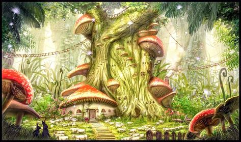 Mushroom house Landscape Mushroom, Mushroom Gnome, Village Drawing, Gnome Village, Giant Mushroom, Mushroom Drawing, City Drawing, Mushroom House, Model Art