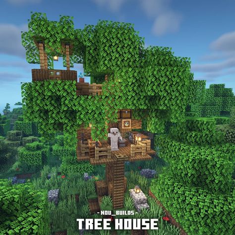 | Minecraft Ideas & Builds | on Instagram: “Tree house. What do you think guys? Simple and fun. #minecraft #minecrafttreehouse #minecrafthouse #minecraftideas #minecraftidea…” Minecraft Jungle House, Minecraft Treehouses, Minecraft Homes, Fantasy Treehouse, Mc House, Minecraft Tree, Minecraft Kingdom, Gaming Minecraft, Castle Ideas