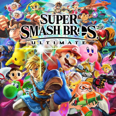 Super Smash Bros. Ultimate (2018) Nintendo Switch box cover art - MobyGames Mario Smash, Super Smash Bros Game, Smash Ultimate, Nintendo Super Smash Bros, Mario Art, Super Smash Bros, Smash Bros, Pokemon Cards, A Train