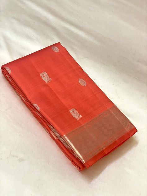 Orange Pattu Saree, Red Colour Saree, Orange Silk Saree, Fancy Sarees With Price, Saree Colors, Saree Pattu, Churidar Neck Designs, Cotton Saree Blouse Designs, Saree Wearing