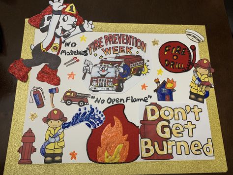 I made this for my daughter’s school project. Just some ideas. Fire Prevention Poster Ideas Drawing, Fire Poster Ideas, Fire Safety Poster Drawing Competition, Fire Safety Poster Drawing, Fire Prevention Poster Ideas, Fire Prevention Poster, Fire Safety Crafts, Fire Prevention Month, Fire Safety Poster