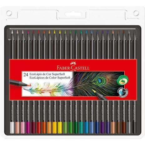 Eco Lapis de cor SuperSoft Faber Castell 24 Cores - FABER-CASTELL - Magazine Ofertasbfn Lapis Faber Castell, Art Supplies List, School Suplies, Stationery Obsession, Stationary Store, Water Color Pencil, School's Out For Summer, School Tool, School Materials