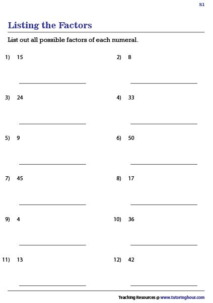 Factors Worksheet For Grade 4, Factors And Multiples 4th Grade, Factors And Multiples Worksheet, Factors Of Numbers, Factors Worksheet, Multiplication 3, 4th Grade Worksheets, Finding Factors, Class 4 Maths