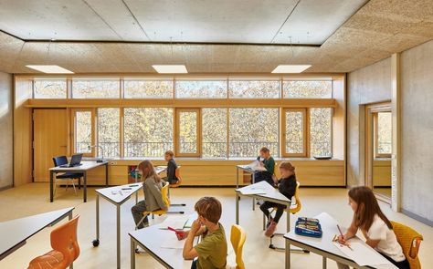 Behnisch Architekten / Primary School Infanteriestrasse Primary School Plan, One Storey House, Staff Room, School Plan, Building Section, Ventilation System, Small Buildings, Natural Ventilation, Building Structure