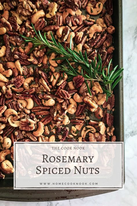 Herb Roasted Nuts Recipe, Rosemary Roasted Nuts Recipe, Rosemary Spiced Nuts Recipe, Rosemary Pecans Roasted, Rosemary Nuts Barefoot Contessa, Rosemary Nuts Recipe, Spiced Nuts Christmas, Smoked Nuts In Smoker, Spiced Nuts Recipe Savory