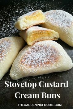 Stovetop Custard, Custard Dessert Recipes, Cream Buns, Sweet Custard, Cream Bun, Milk Bun, Custard Cream, Custard Desserts, Sweet Buns