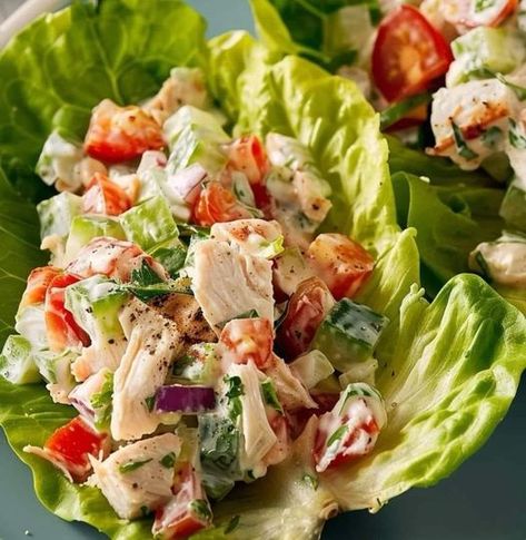 Salad 🥗 lovers | #yummyfood
Dear Silent  members of our group say anything to stay active.
BLTA Chicken Salad Lettuce Wraps | Facebook Pollo Mechado, Chicken Lettuce Wraps Recipe, Salsa Chicken, Herb Chicken, Paleo Lunch, Paleo Snacks, Diet Vegetarian, Idee Pasto Sano, Chicken Salad Recipes